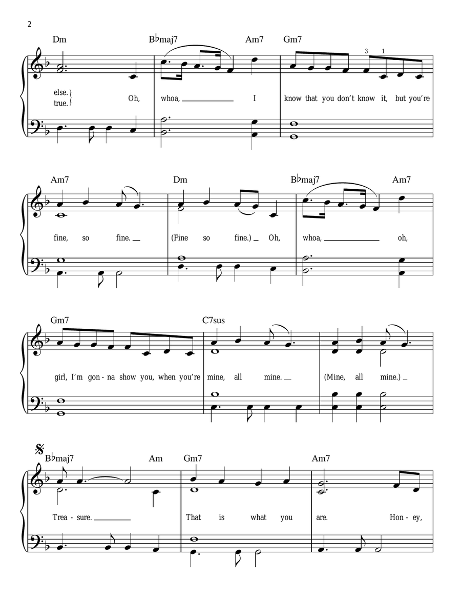 Treasure Easy Piano scores gallery preview page 2