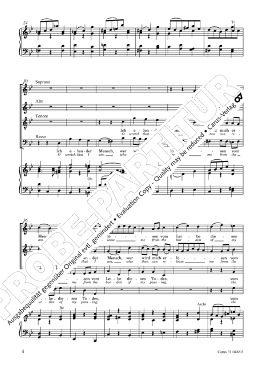 O wretch that I am, who then can release me (Ich elender Mensch, wer wird mich erlosen) 4-Part scores gallery preview page 5