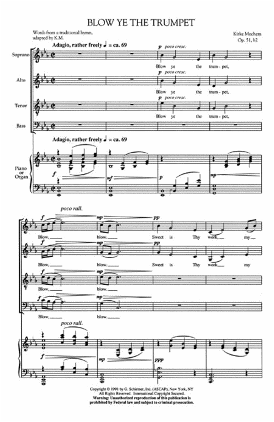 Blow Ye the Trumpet Blow Ye the Trumpet 4-Part scores gallery preview page 2