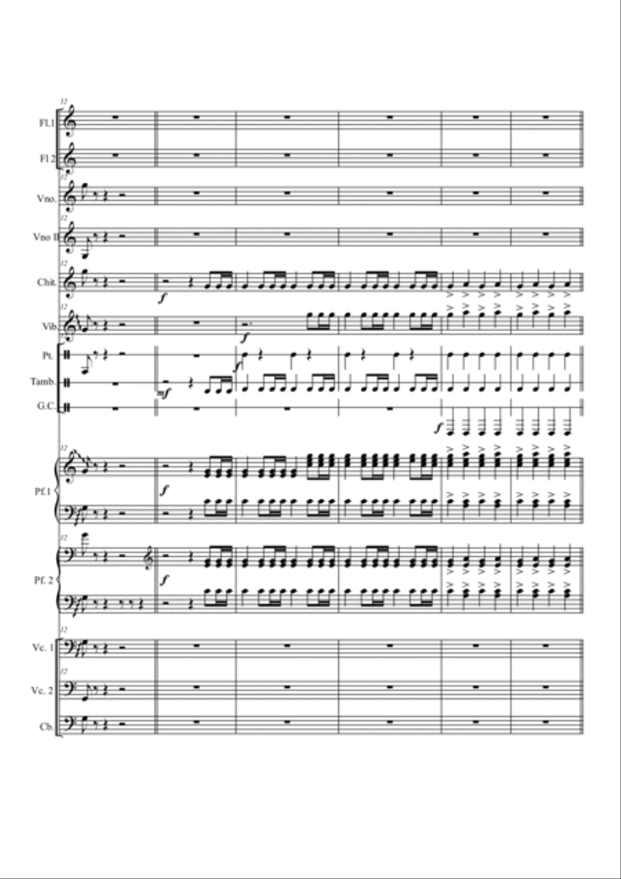 Carnival of the animals: 1- Introduction and Real Lions March Small Ensemble scores gallery preview page 3
