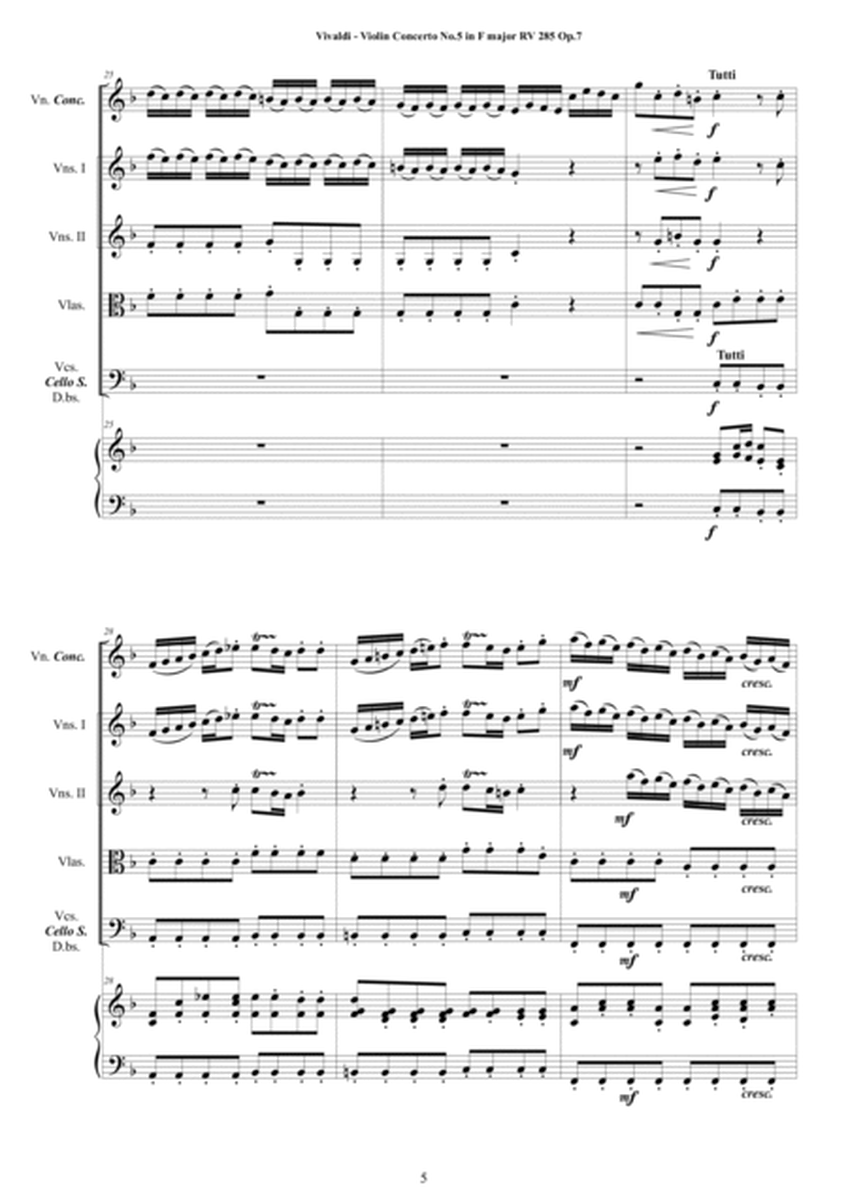 Vivaldi - Violin Concerto No.5 in F major RV 285 Op.7 for Violin, Strings and Cembalo image number null