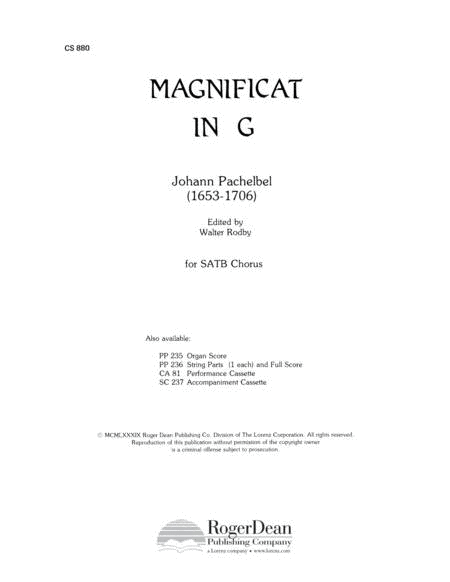 Magnificat in G image number null