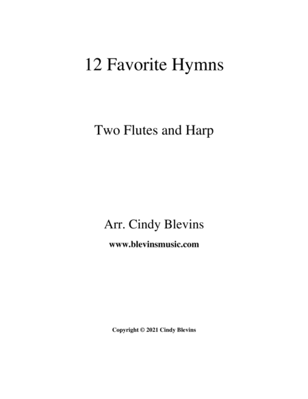 12 Favorite Hymns, Two Flutes and Harp