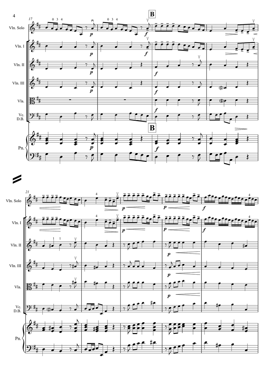 Violin Concertino Op.15 in D major String Orchestra scores gallery preview page 5