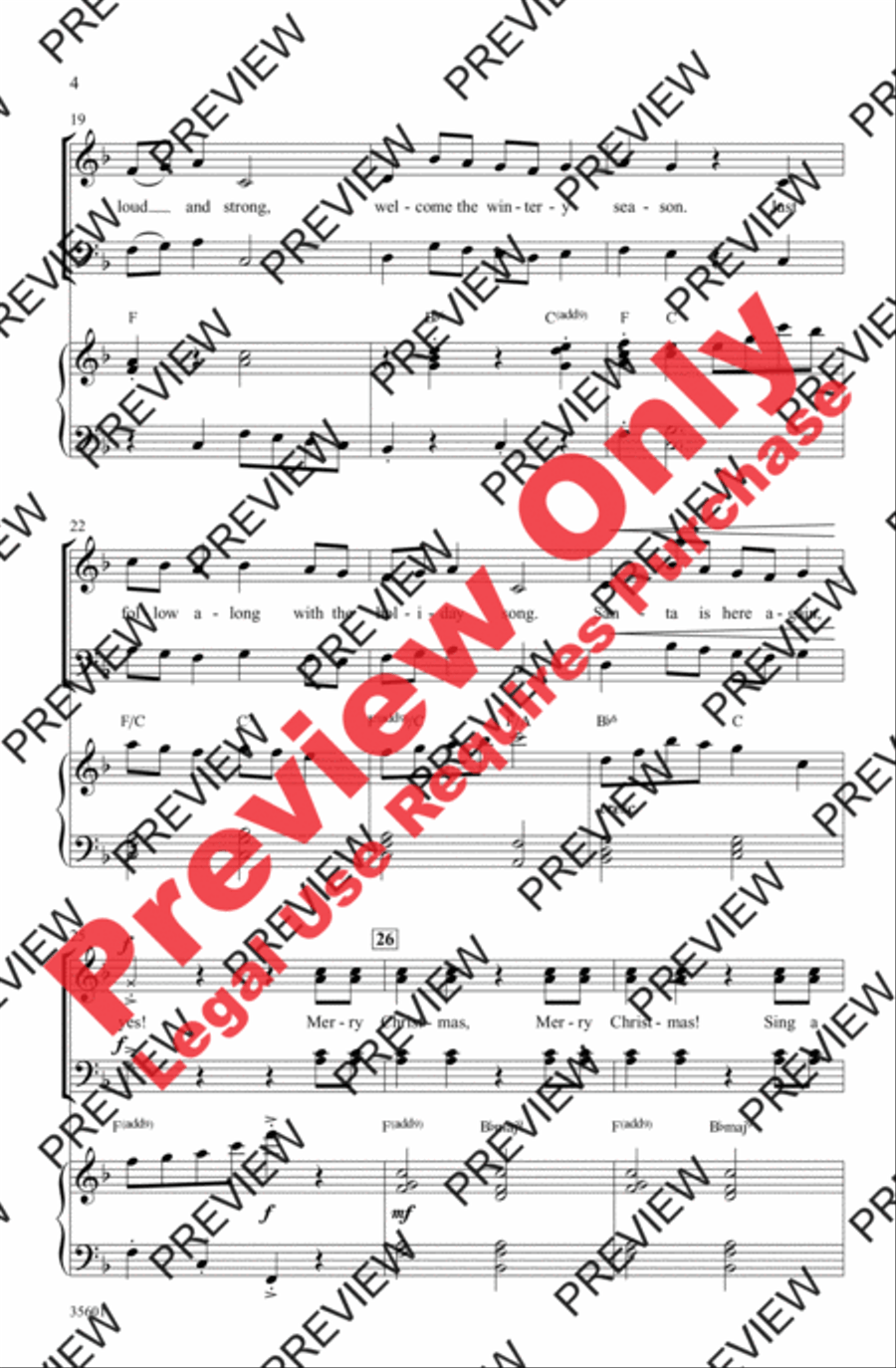Merry Christmas, Merry Christmas 4-Part scores gallery preview page 4