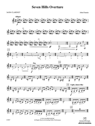 Seven Hills Overture: 3rd B-flat Clarinet