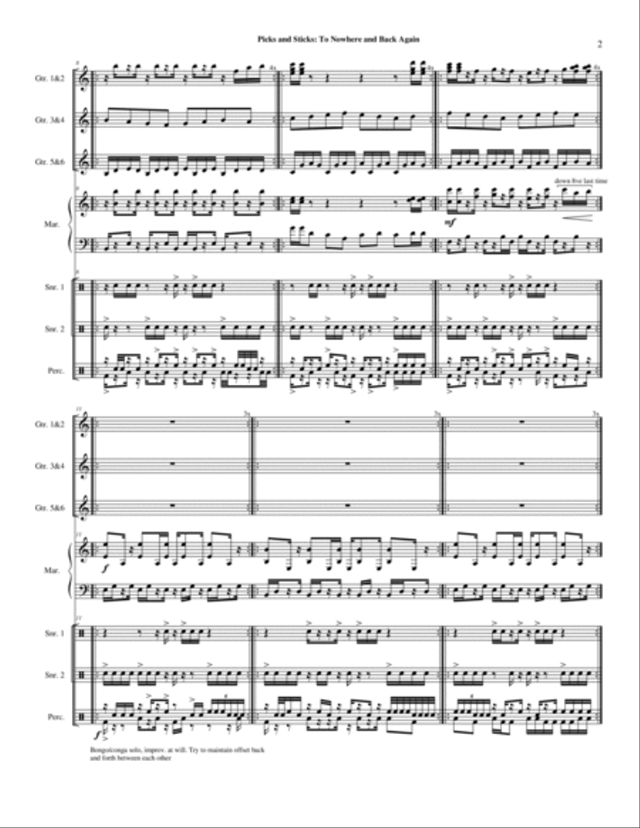 Picks and Sticks: To Nowhere and Back Again Small Ensemble scores gallery preview page 4