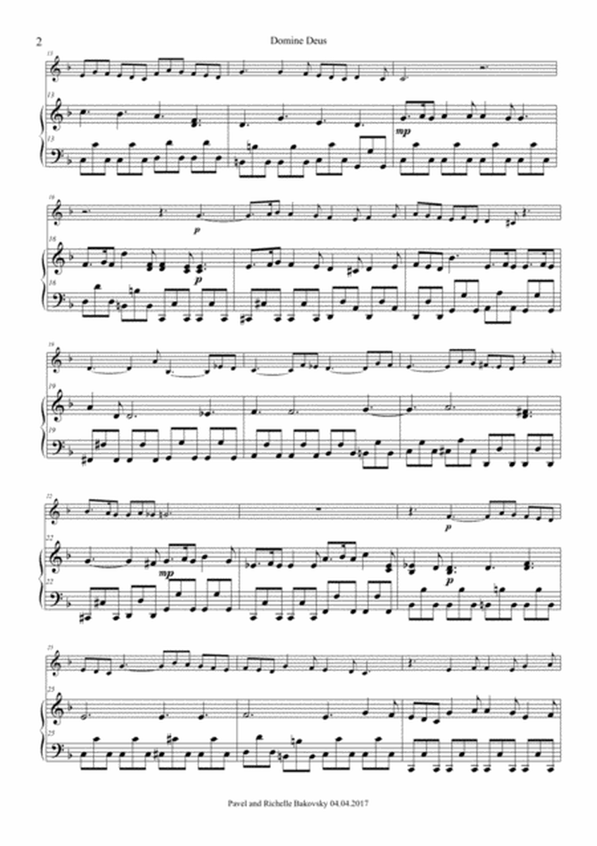 A. Vivaldi: Gloria RV 589: Domine Deus and Laudamus Te for Horn and Piano/Organ image number null