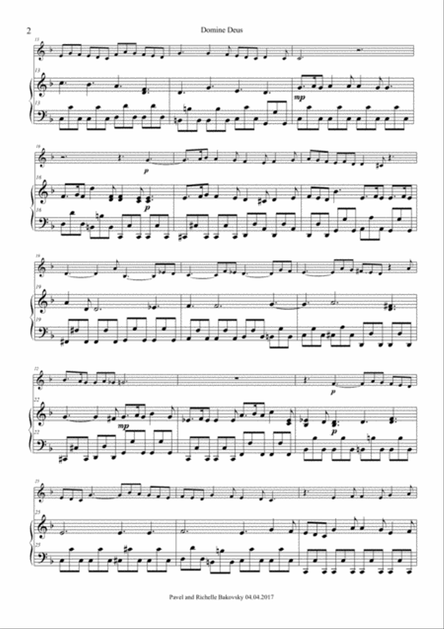 A. Vivaldi: Gloria RV 589: Domine Deus and Laudamus Te for Horn and Piano/Organ Horn scores gallery preview page 4