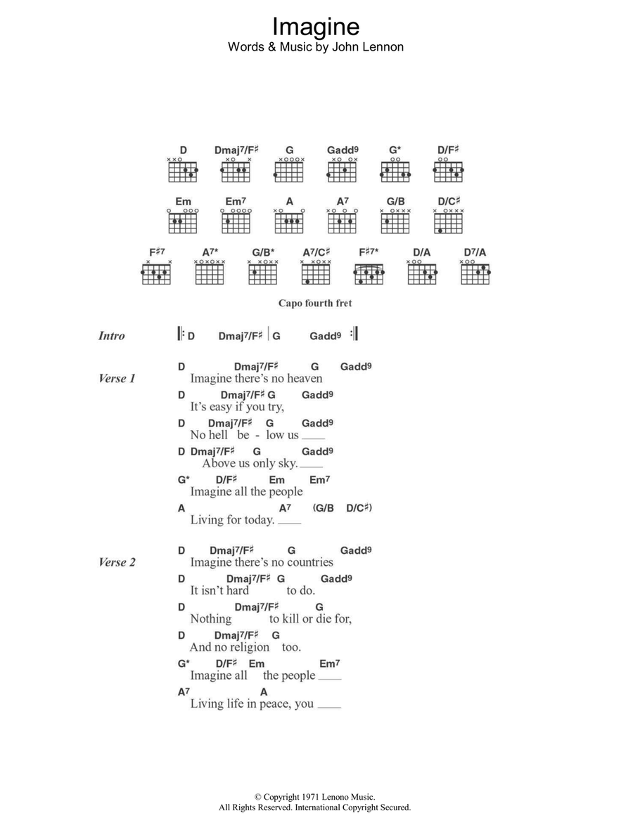 Imagine Acoustic Guitar scores gallery preview page 1