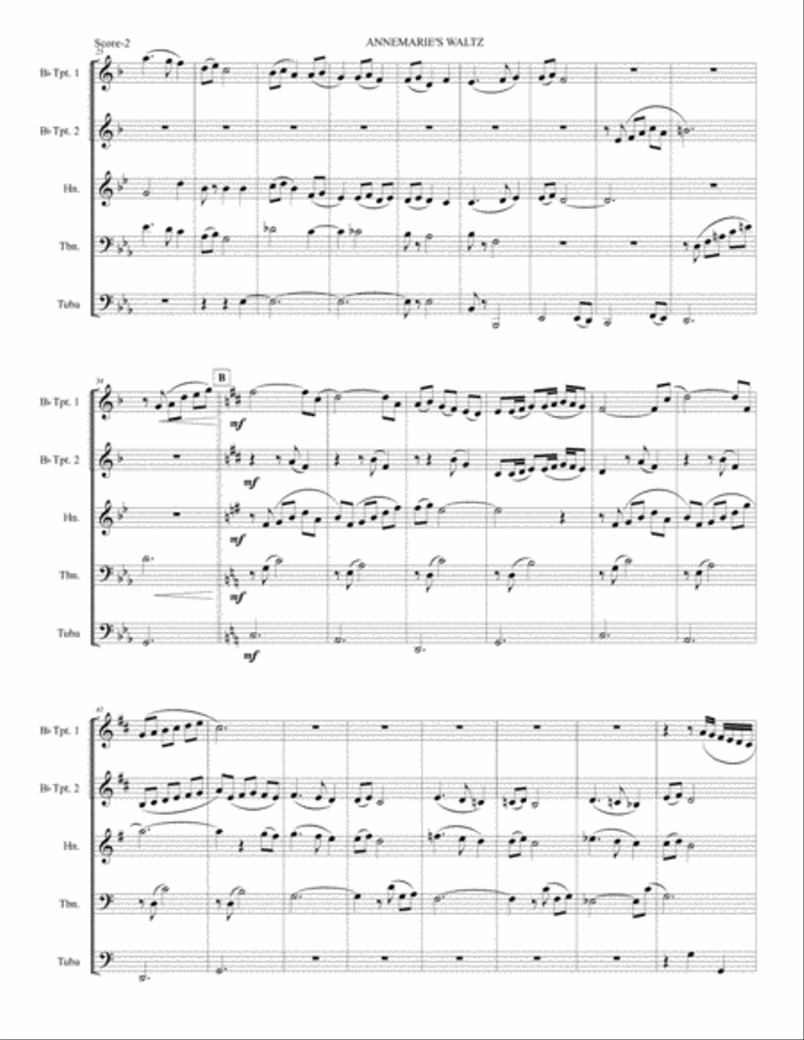 AnnMarie's Waltz (Brass Quintet) image number null