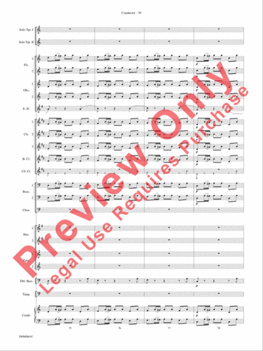 Concerto in C Major for Two Trumpets (I. Allegro, II. Largo, III. Allegro) Concert Band scores gallery preview page 43
