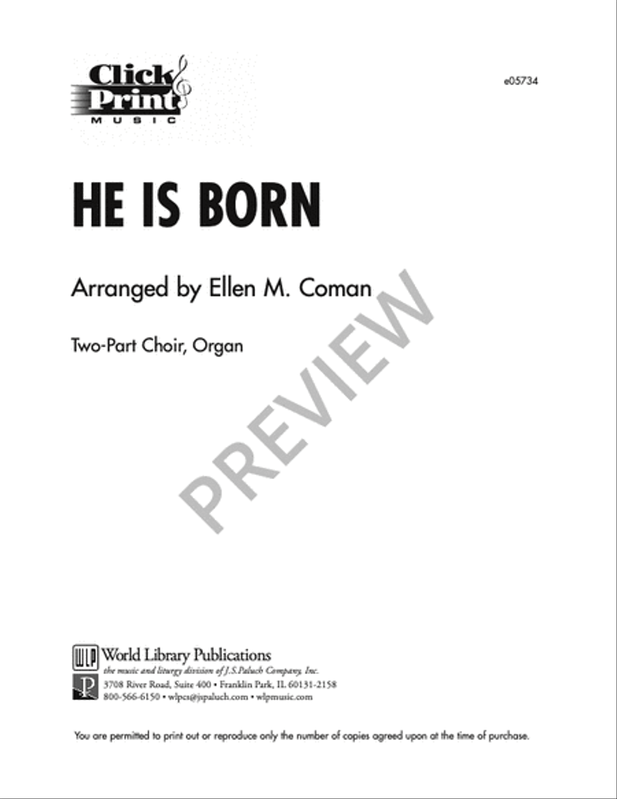 He is Born 2-Part scores gallery preview page 8