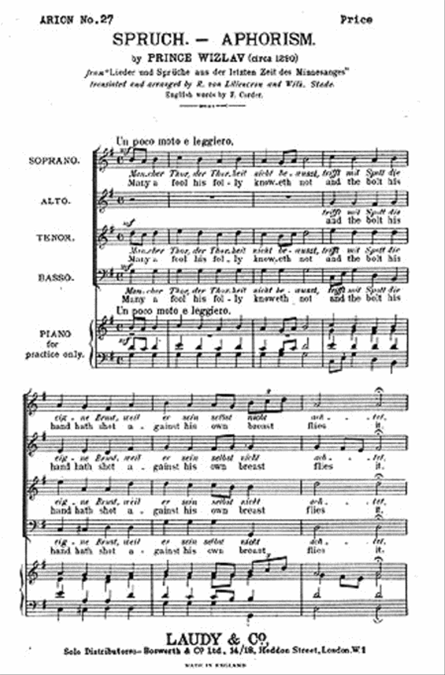 Aphorism Many A Fool 4-Part scores gallery preview page 1