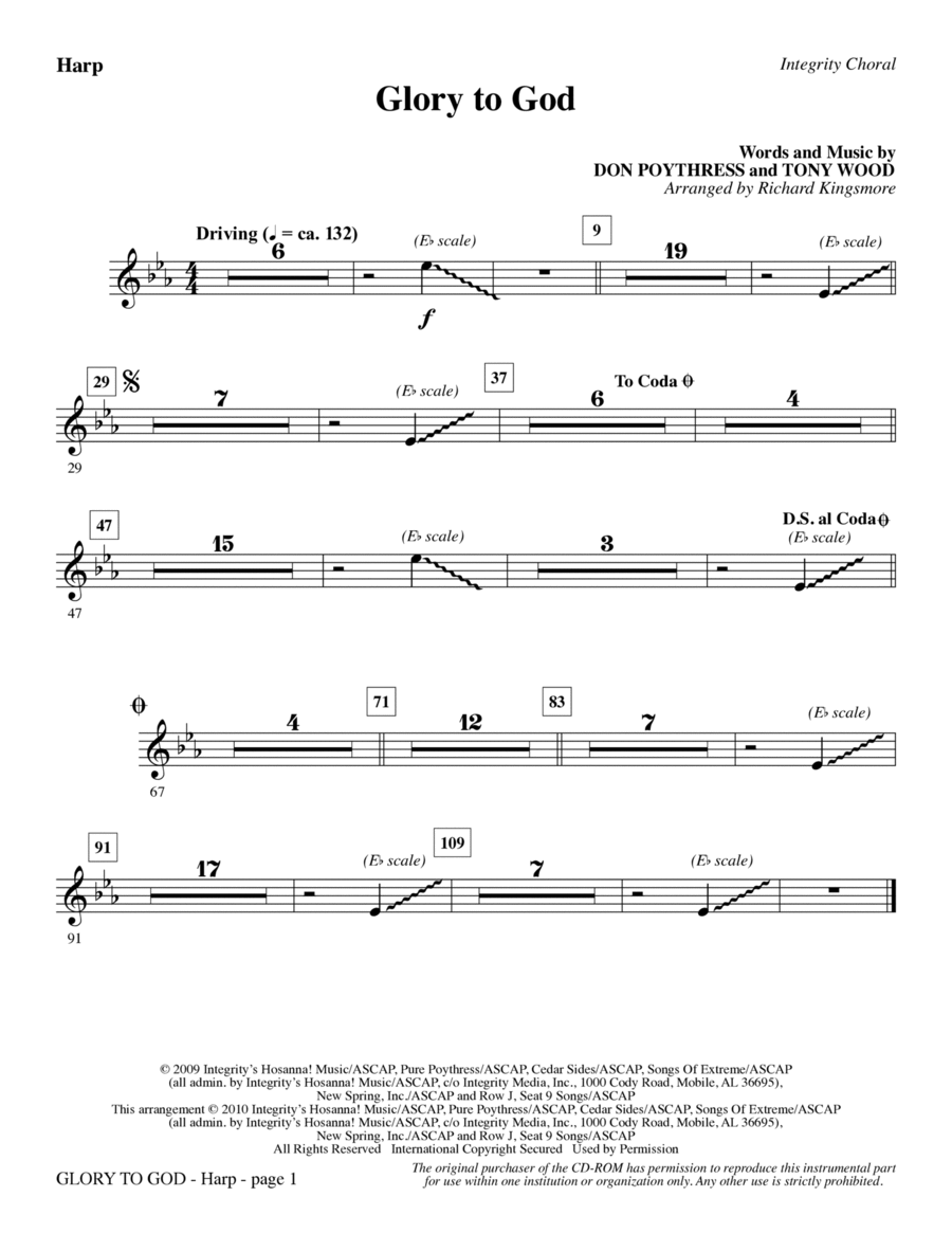 Glory To God - Harp Choir scores gallery preview page 1