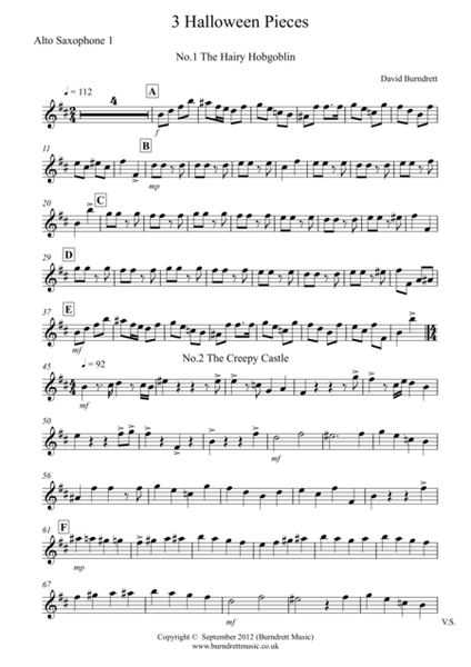 3 Halloween Pieces for Saxophone Trio image number null