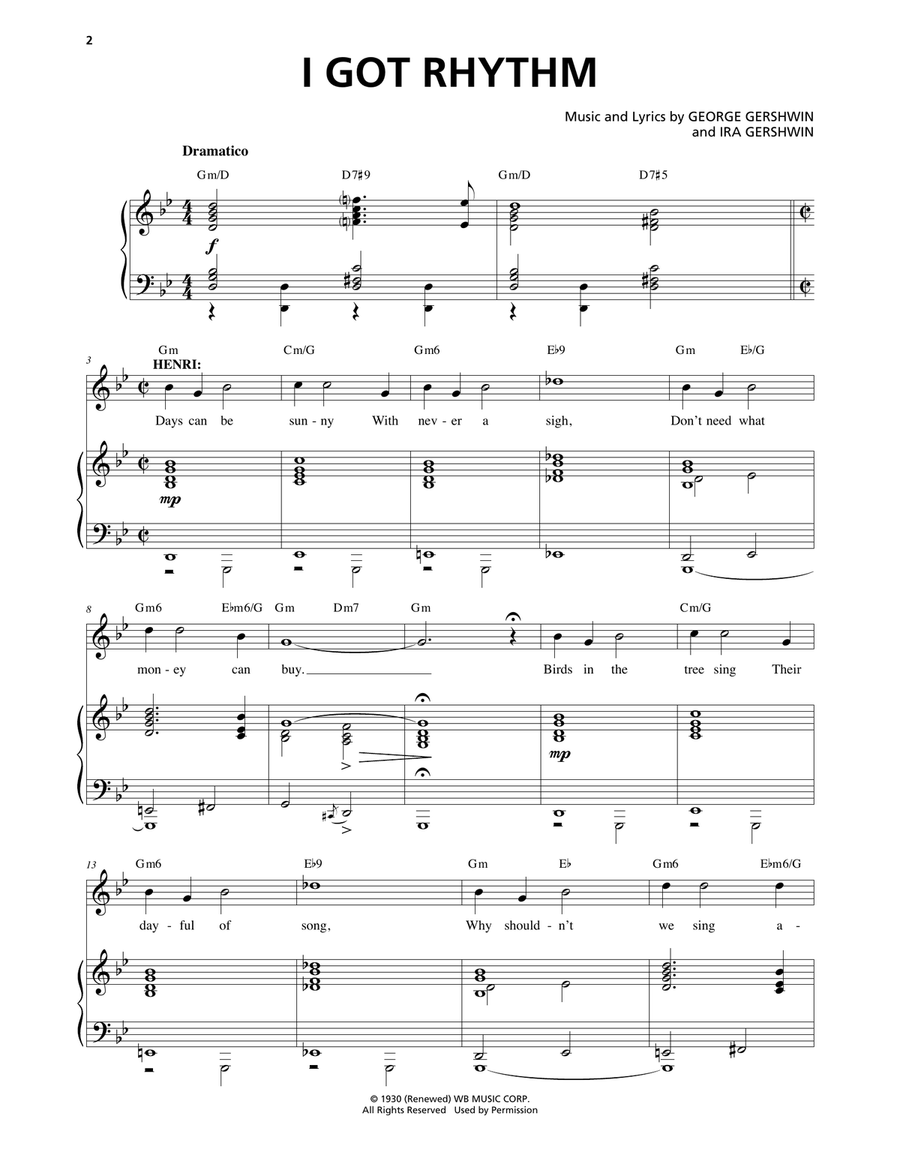 I Got Rhythm (from An American In Paris) Voice scores gallery preview page 1