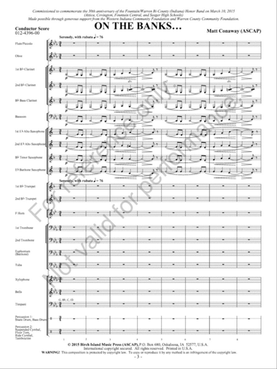 On The Banks… Concert Band scores gallery preview page 4