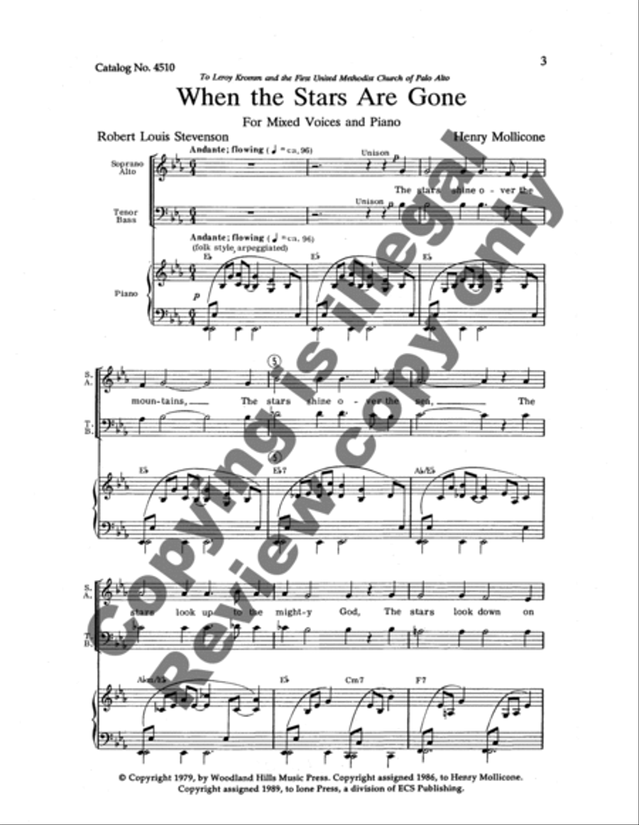 When the Stars are Gone 4-Part scores gallery preview page 6