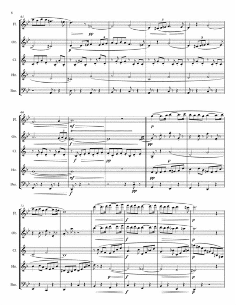 Pavane, Op. 50 for Woodwind Quintet Woodwind Quintet scores gallery preview page 6