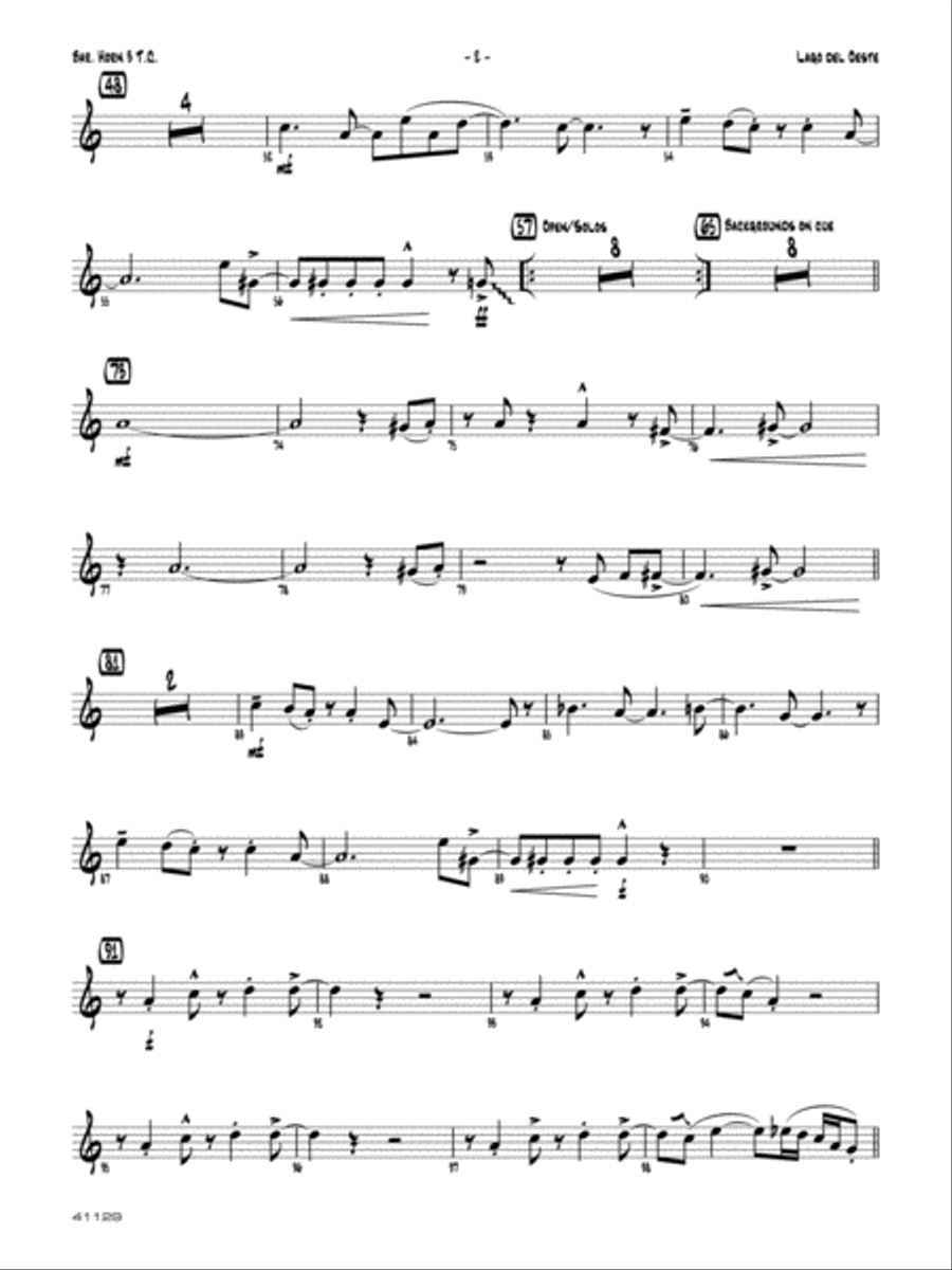 Lago del oeste: 3rd Baritone T.C. Jazz Ensemble scores gallery preview page 2