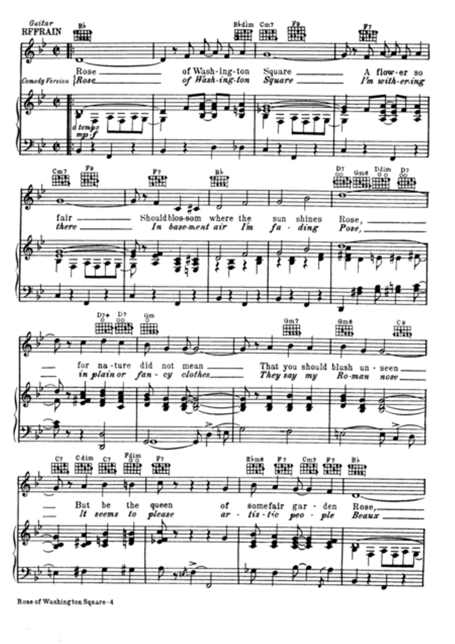 Rose Of Washington Square Voice scores gallery preview page 4