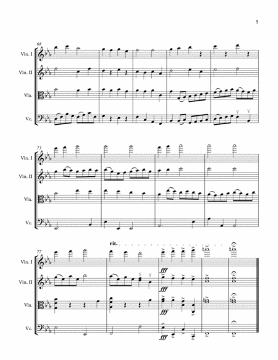 Personent hodie (for string quartet) String Quartet scores gallery preview page 5