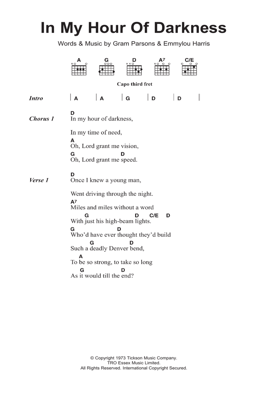 In My Hour Of Darkness Acoustic Guitar scores gallery preview page 1
