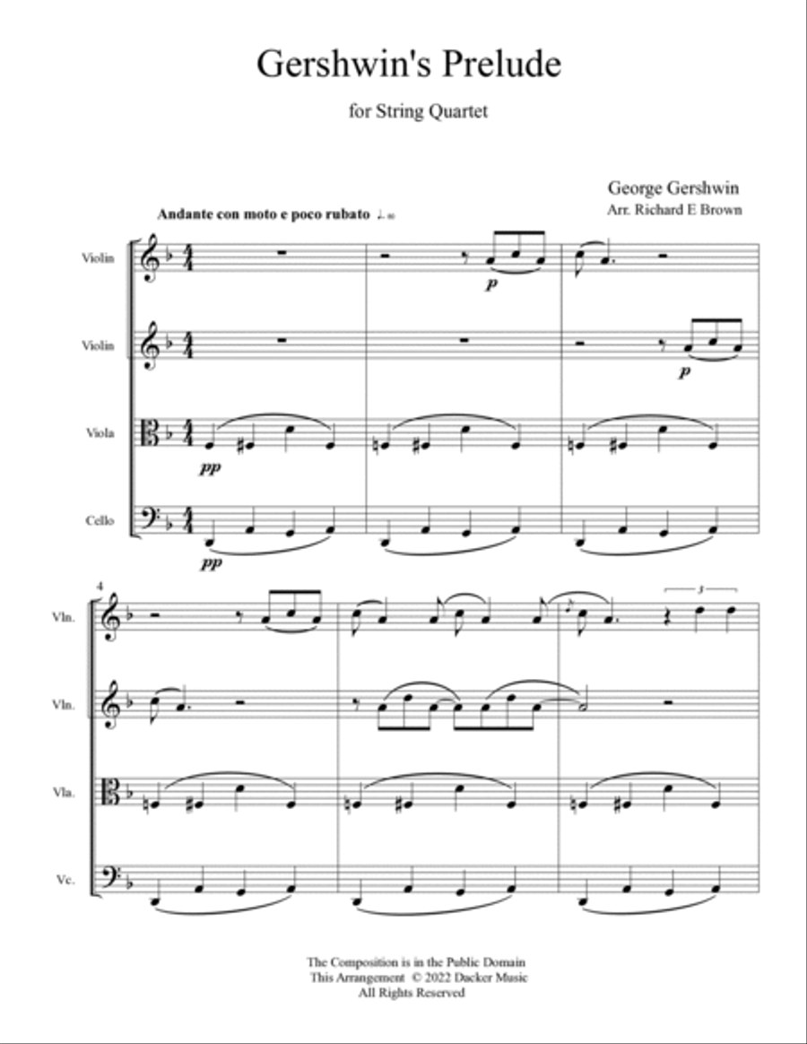 Gershwin's Prelude - String Quartet String Quartet scores gallery preview page 3
