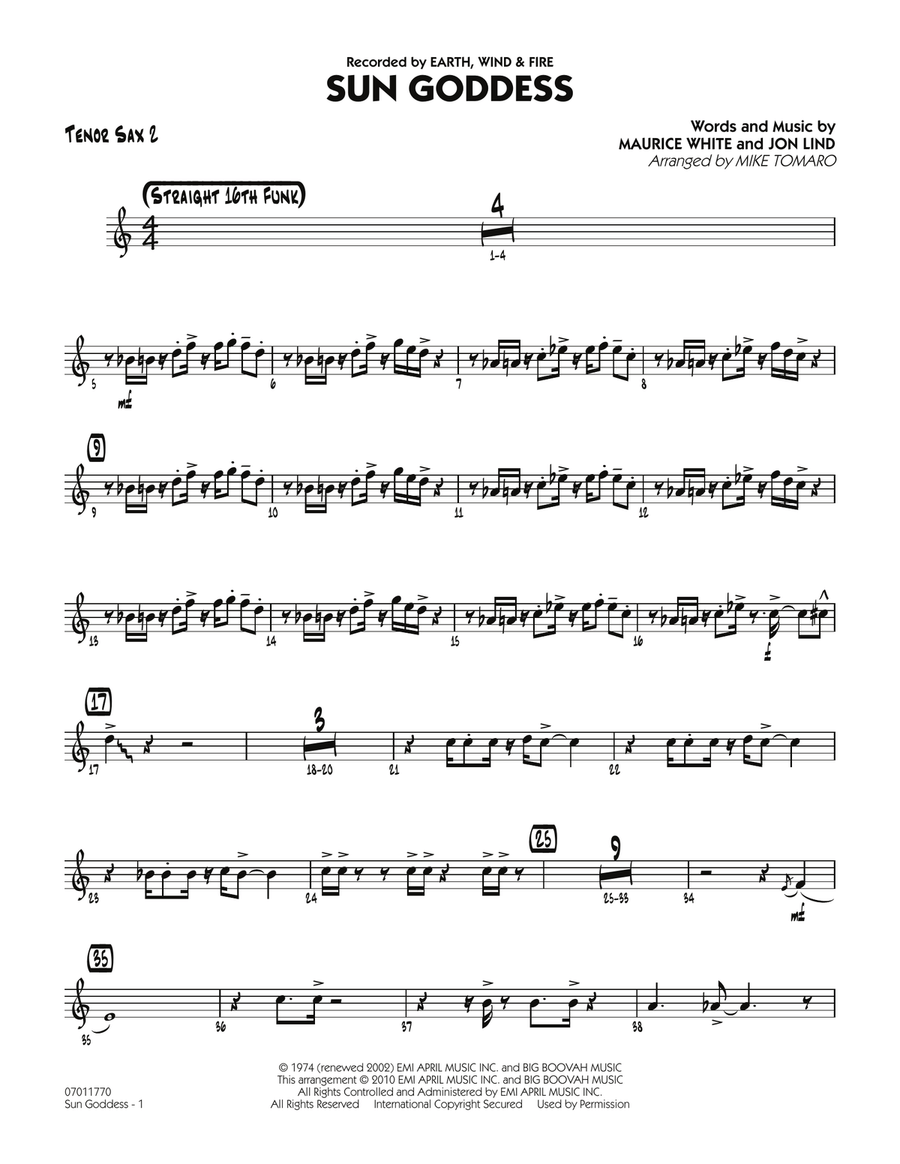 Sun Goddess - Tenor Sax 2 Jazz Ensemble scores gallery preview page 1