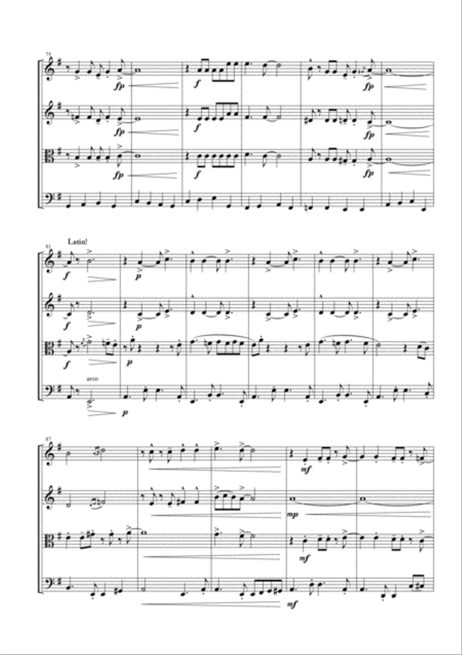 Mas Que Nada String Quartet scores gallery preview page 6