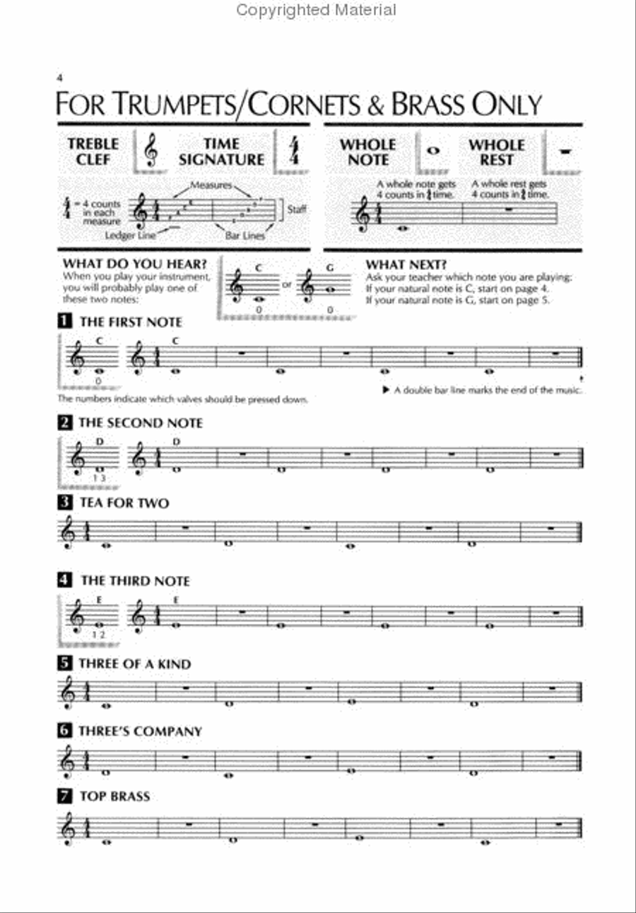 Standard of Excellence Book 1, Trumpet/Cornet Concert Band Methods scores gallery preview page 2