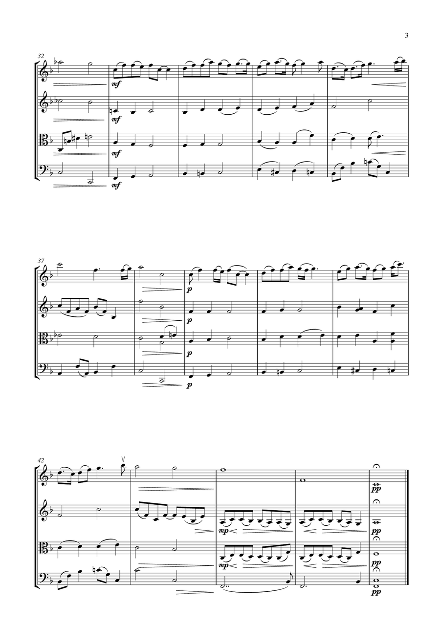 When She Loved Me String Quartet scores gallery preview page 3
