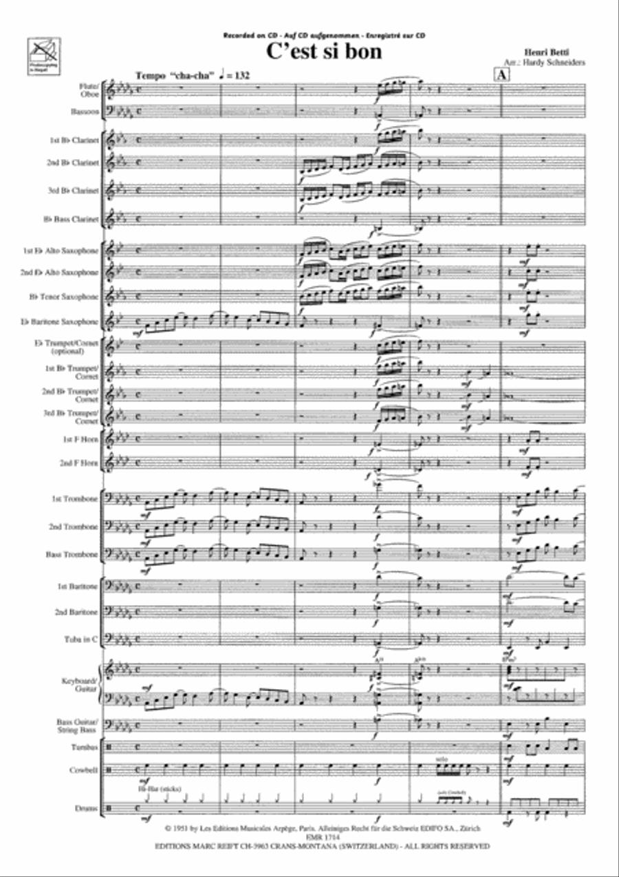 C'est Si Bon Concert Band scores gallery preview page 4