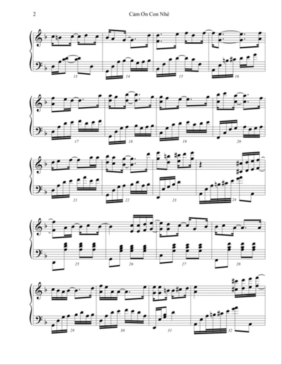 Thanks Baby Piano (Về nhà đi con OST) Piano Solo scores gallery preview page 2
