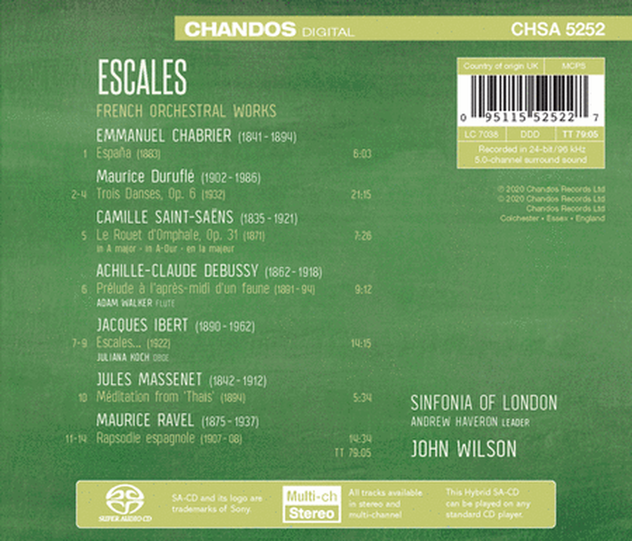 Sinfonia of London: Escales - French Orchestral Works
