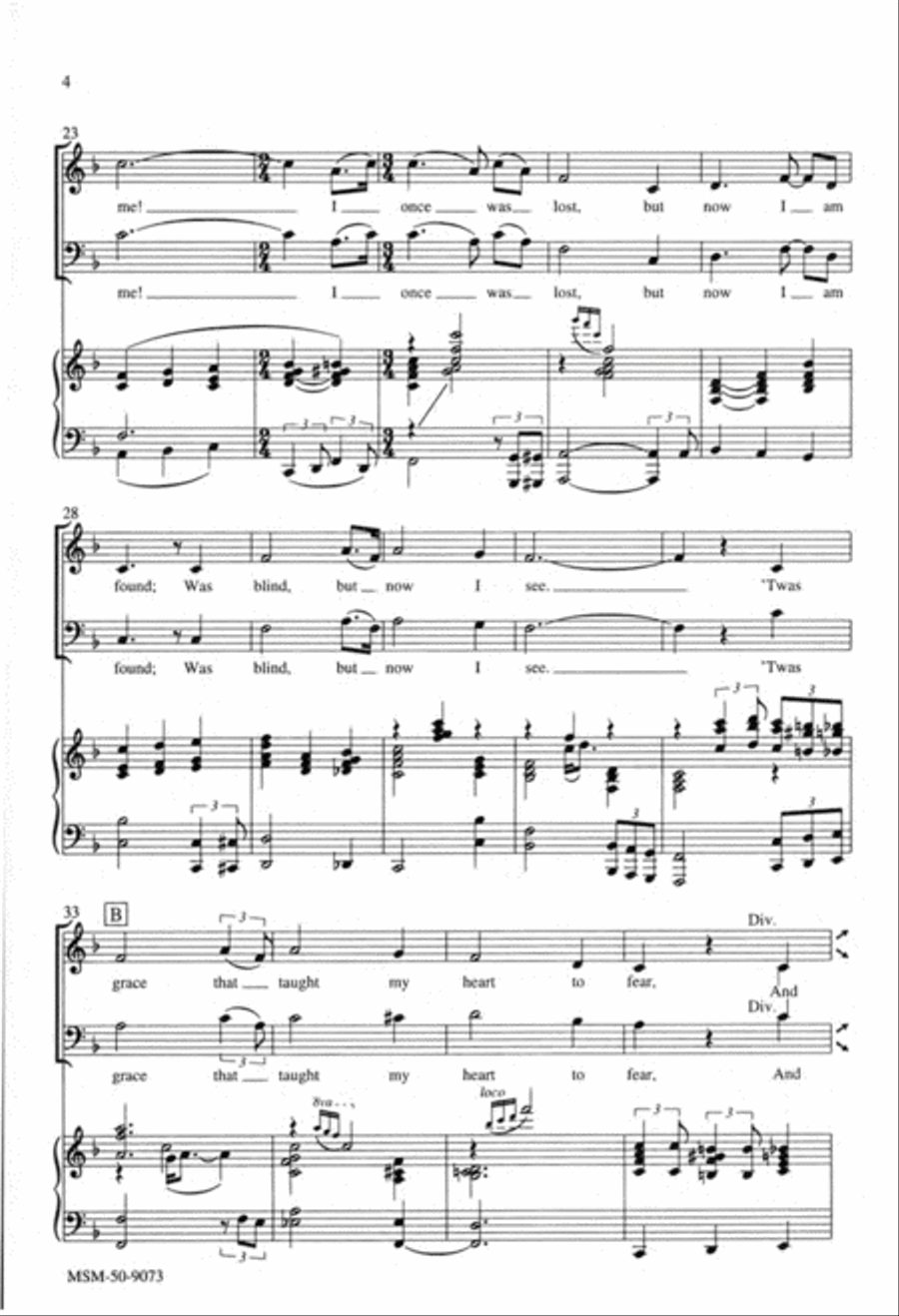 Amazing Grace 4-Part scores gallery preview page 3