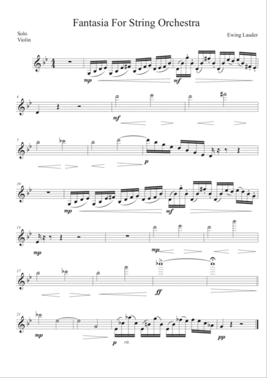 Fantasia for Strings String Orchestra scores gallery preview page 4
