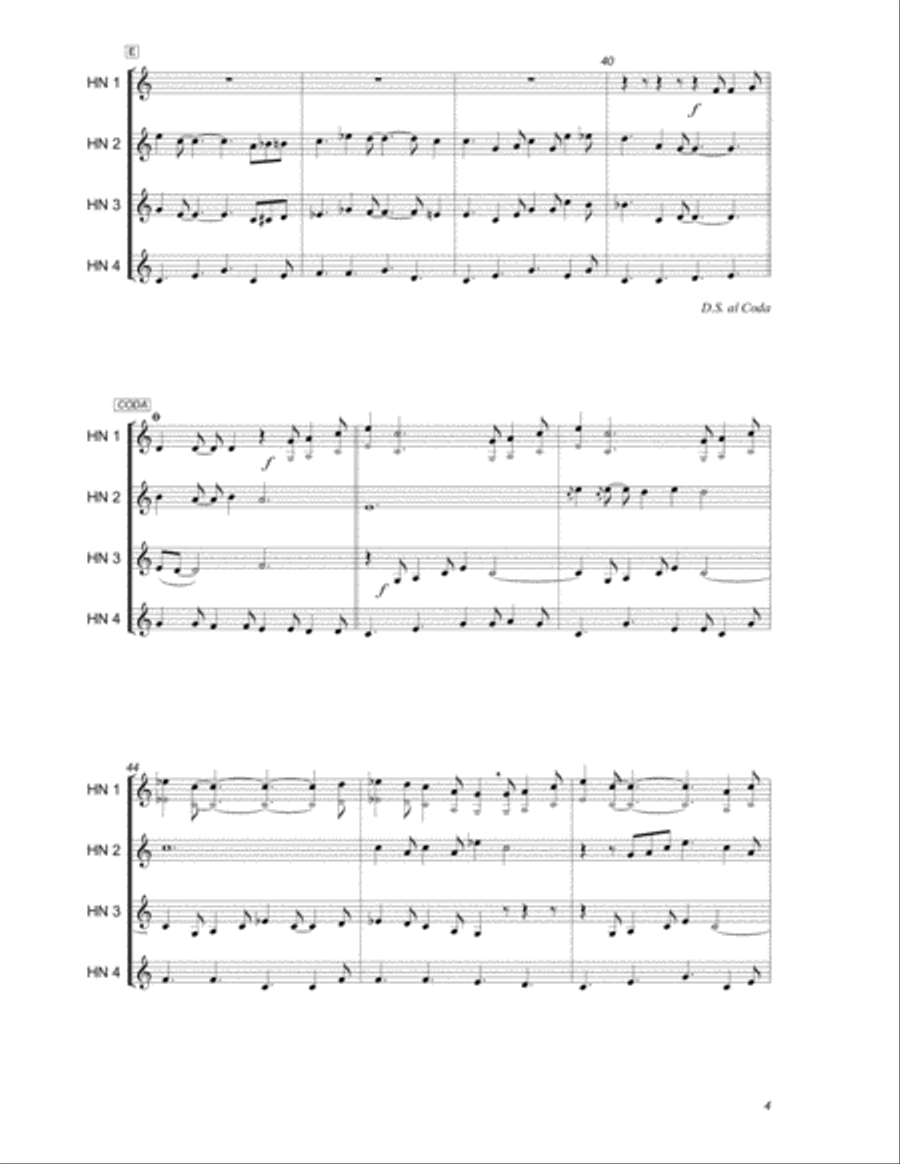 Walkin' After Midnight Brass Quartet scores gallery preview page 5