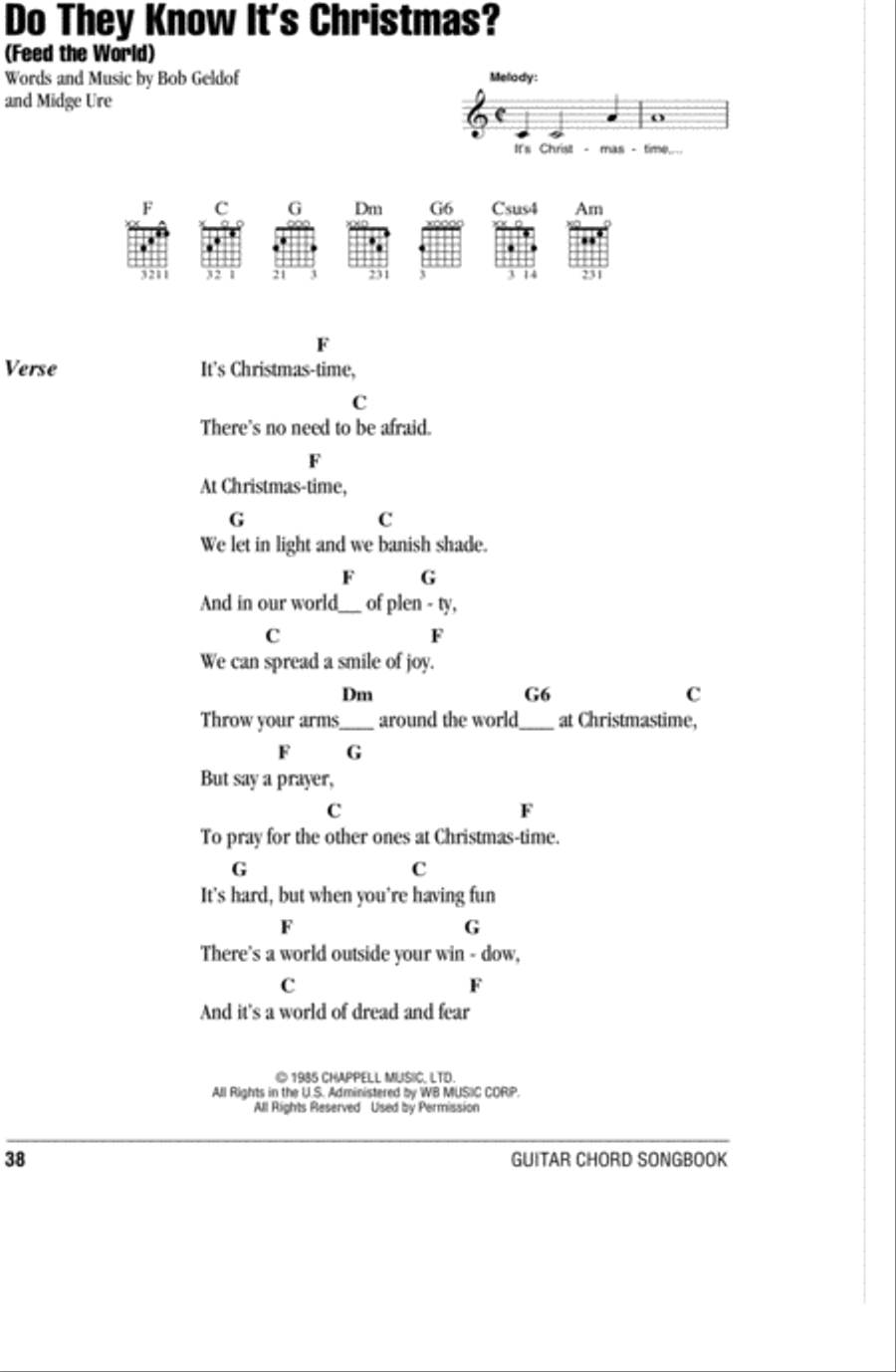 Do They Know It's Christmas? Acoustic Guitar scores gallery preview page 1