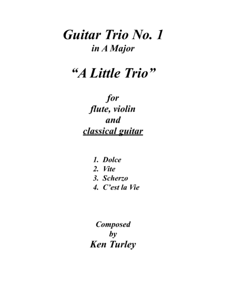 Guitar Trio No. 1 in A Major with Flute and Violin "A Little Trio" image number null