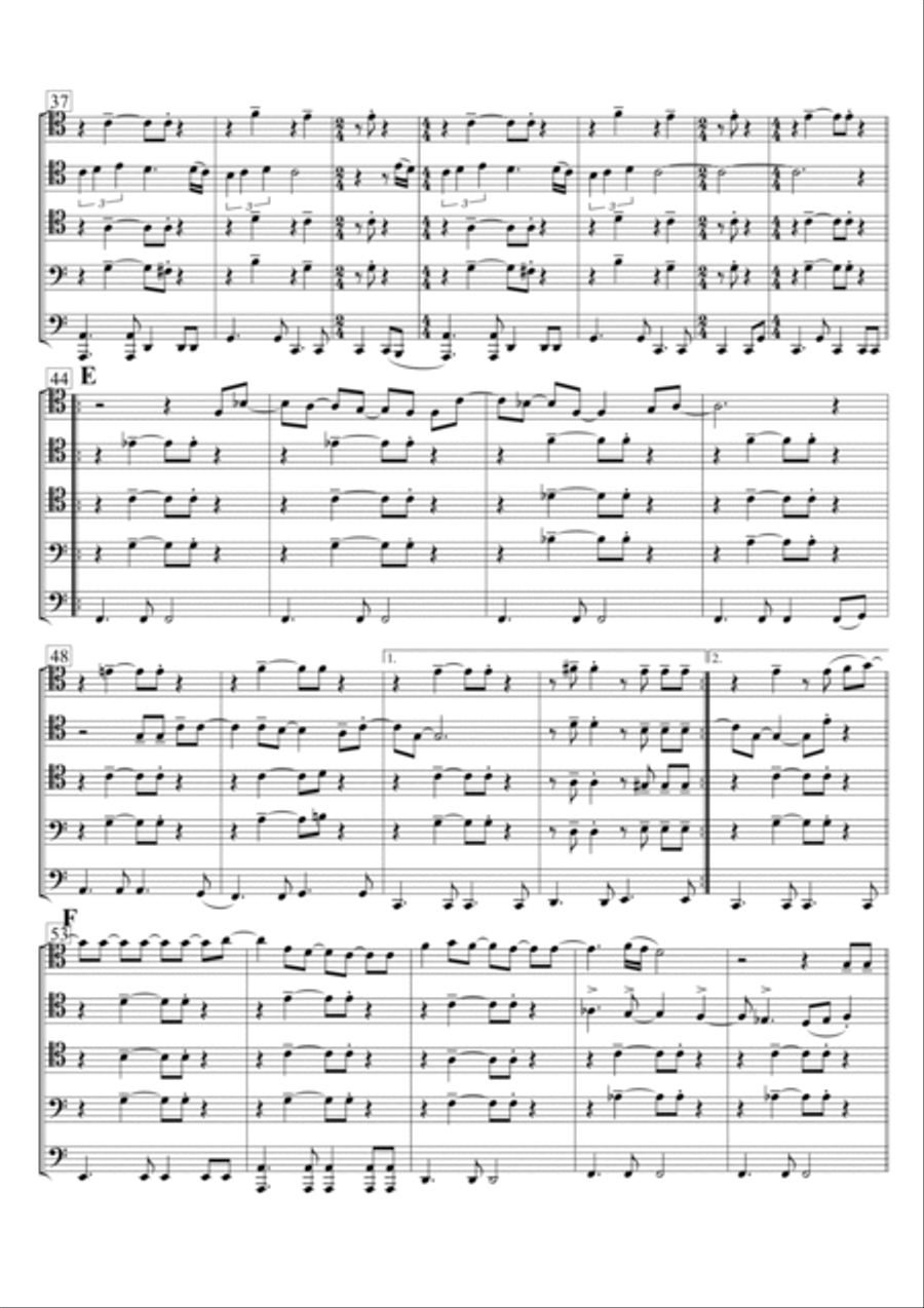 If You Leave Me Now Brass Quintet scores gallery preview page 4