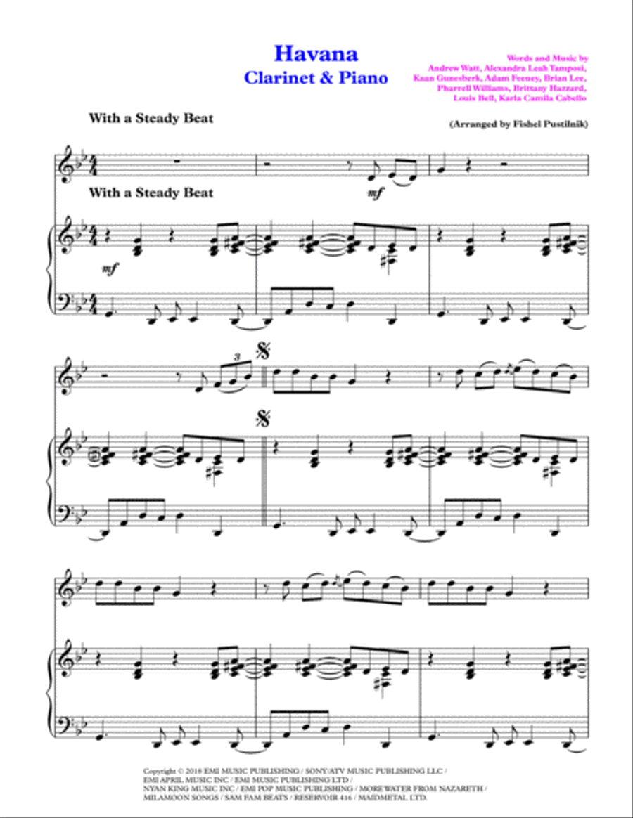 Havana Clarinet Solo scores gallery preview page 2