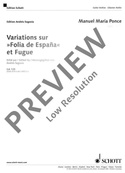 Variations sur "Folia de España" et Fugue