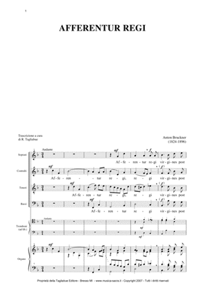 AFFERENTUR REGI - WAB 1 - BRUCKNER - SATB Choir, Tbn (ad lib.) and Organ