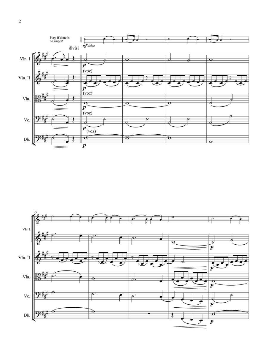 Panis Angelicus, Cesar Franck for String Orchestra String Quartet scores gallery preview page 2