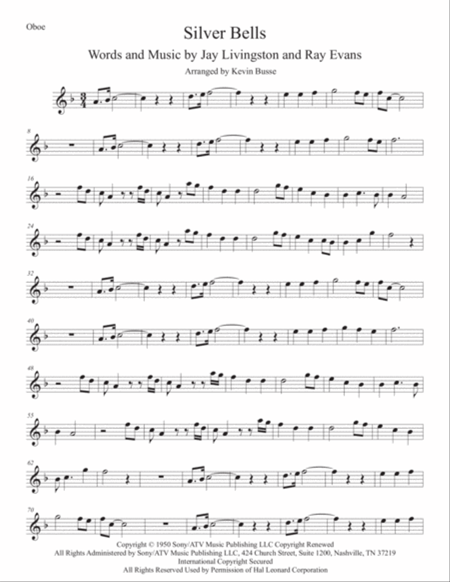 Silver Bells Oboe Solo scores gallery preview page 1