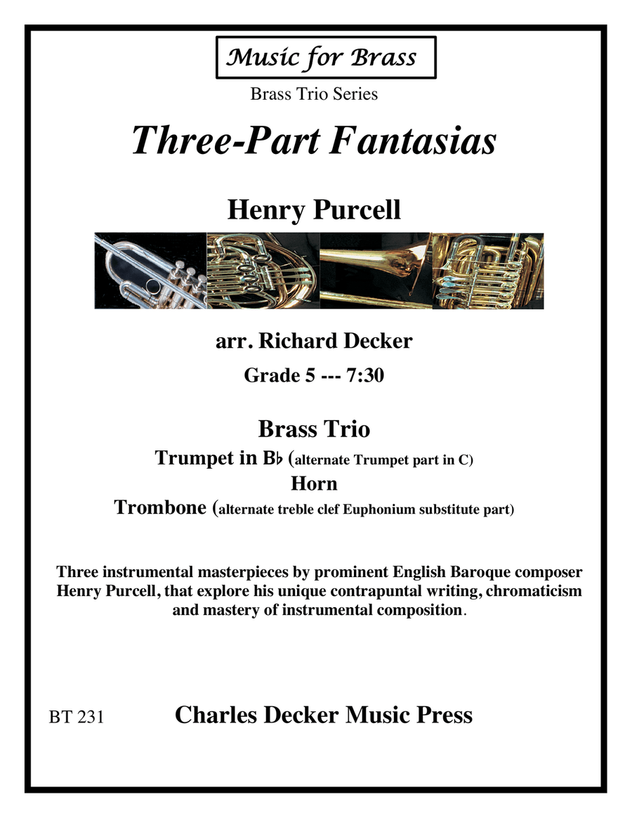 Three-Part Fantasias for Brass Trio 3-Part scores gallery preview page 1