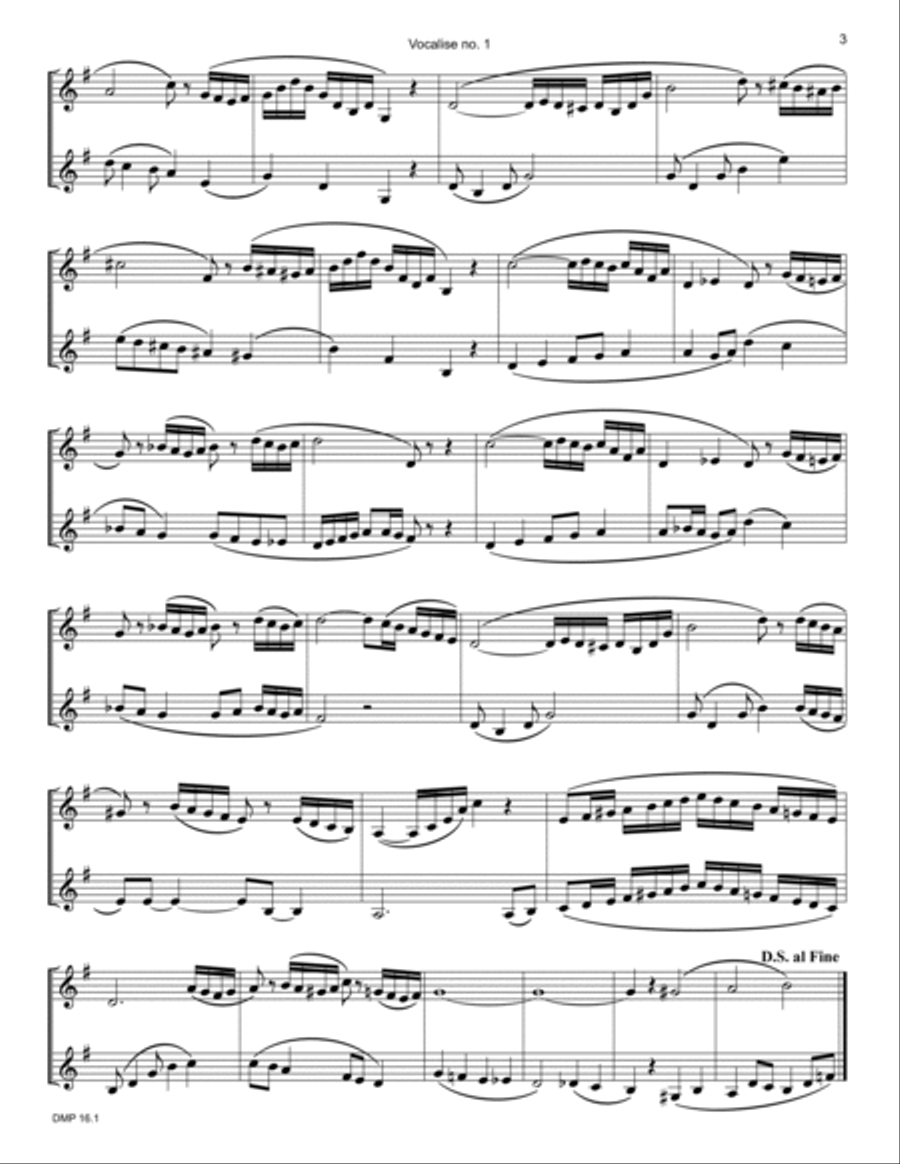 Fifteen Duets from Vocalise op. 12 Horn scores gallery preview page 5