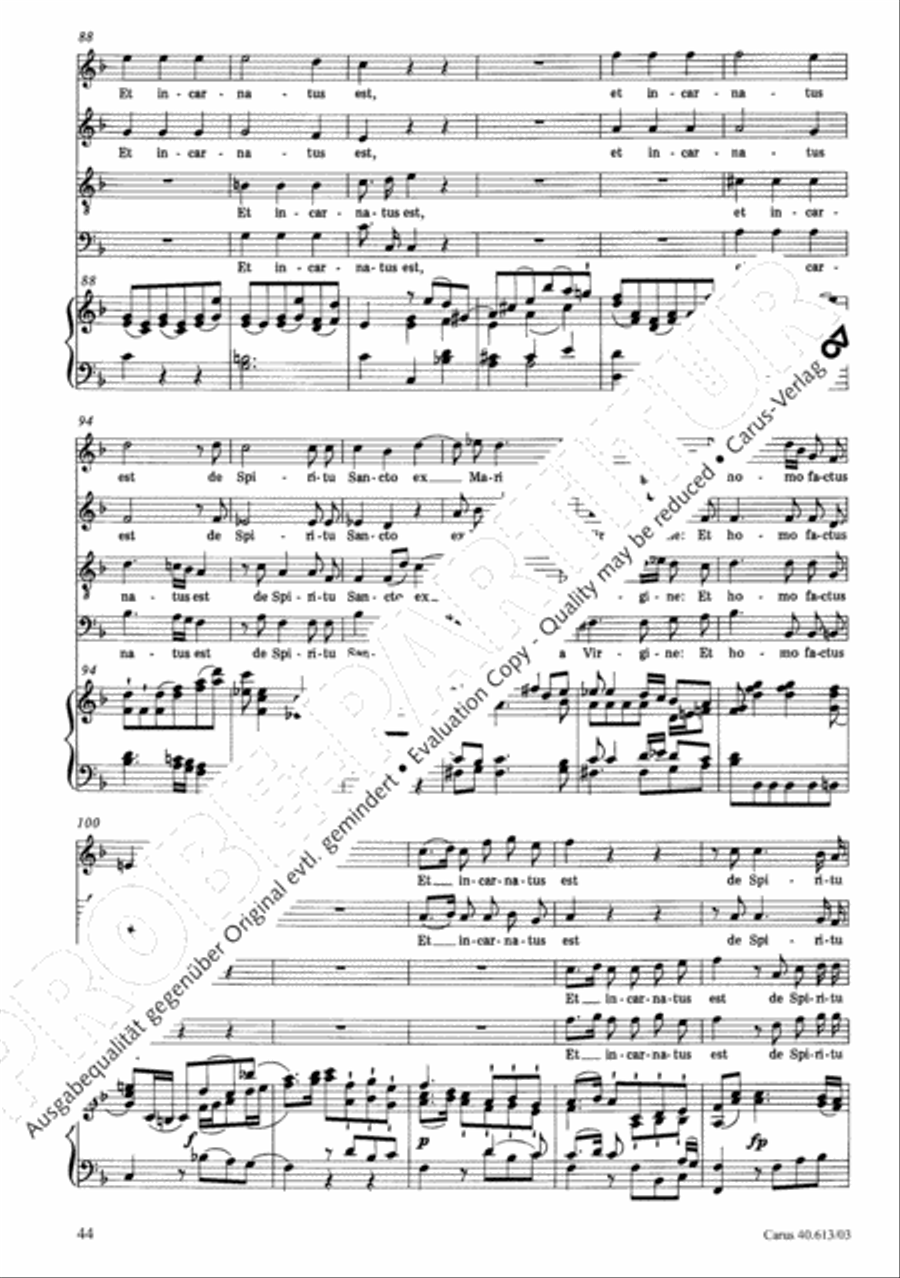 Mass in C (Missa in C) 4-Part scores gallery preview page 45
